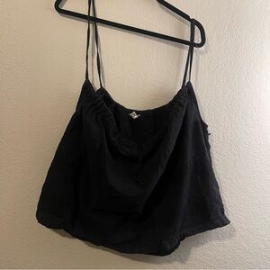 Lou & Grey Black Boxy spaghetti strap ribbed neutral XL